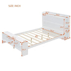 Platform Bed with Built-in Shelves,LED Light and USB Ports,Full/Twin Size