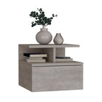 Floating Nightstand 12 H,Wall Mounted with Single Drawer and 2-Tier Shelf,for Bedroom,Closet,Entryway,College Dorm