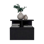 Floating Nightstand 12 H,Wall Mounted with Single Drawer and 2-Tier Shelf,for Bedroom,Closet,Entryway,College Dorm