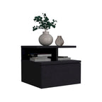 Floating Nightstand 12 H,Wall Mounted with Single Drawer and 2-Tier Shelf,for Bedroom,Closet,Entryway,College Dorm