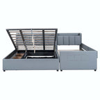 Twin XL Size Upholstered Platform Bed with Hydraulic Storage System