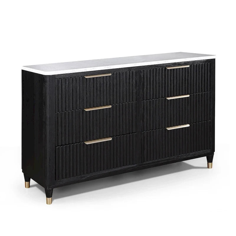 Shelby 4 Piece Black Panel Upholstered Bedroom Set