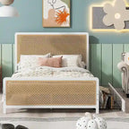 Queen Size Metal Platform Bed with 2 Drawers