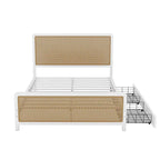 Queen Size Metal Platform Bed with 2 Drawers