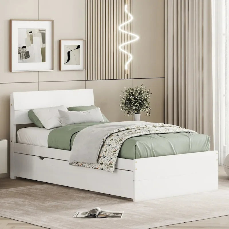 Modern Twin Bed Frame With Trundle