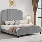 Moasis Queen 61  Flannel Upholstered Headboard Bed Frame