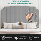 Moasis Queen 61  Flannel Upholstered Headboard Bed Frame