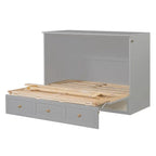 Full Size Murphy Bed with Large Drawers For Bedroom