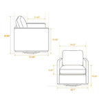 Square Upholstered Swivel Accent Chair