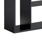 69 Inch Modern Display Cabinet with 7 Multilevel Shelves, 3 Doors, Black