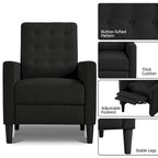 Yaheetech Fabric Recliner Sofa Single Reclining Chair Adjustable Back