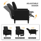 Yaheetech Fabric Recliner Sofa Single Reclining Chair Adjustable Back