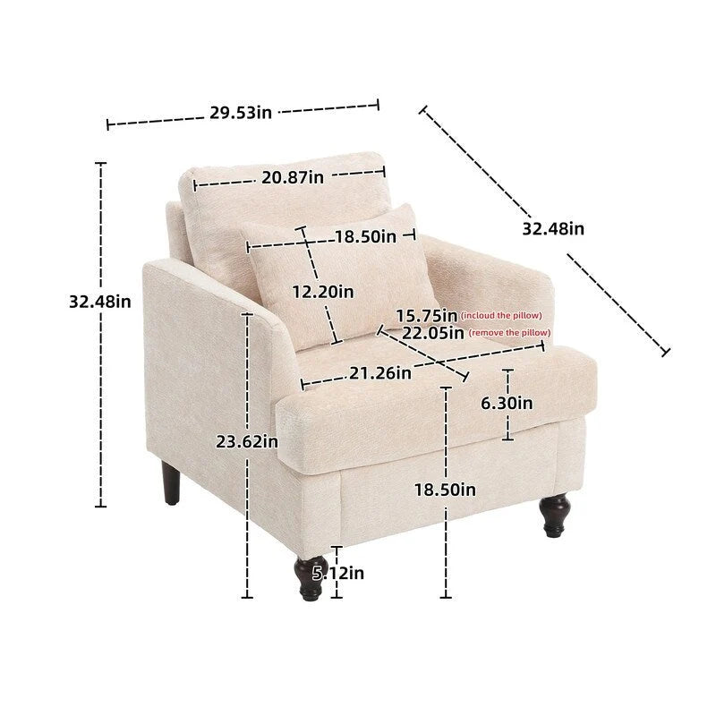 Modern Accent Chair Lounge Chair,Wood Frame Armchair
