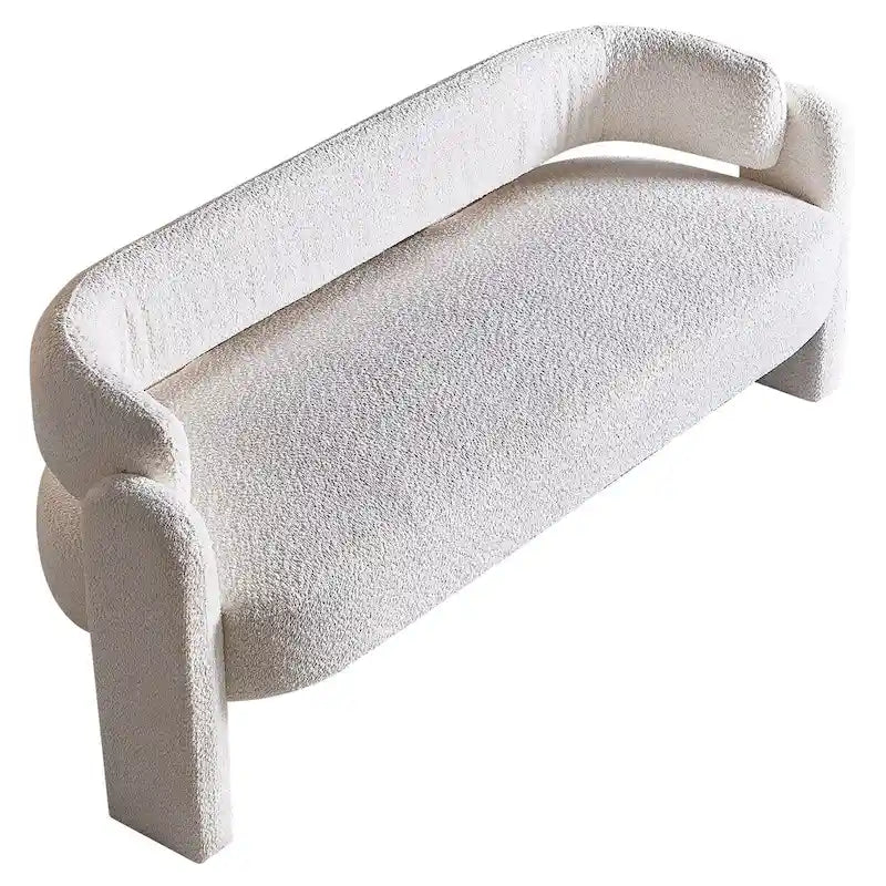 75.59  Wide Boucle Upholstery Modern Sofa for Living Room Beige