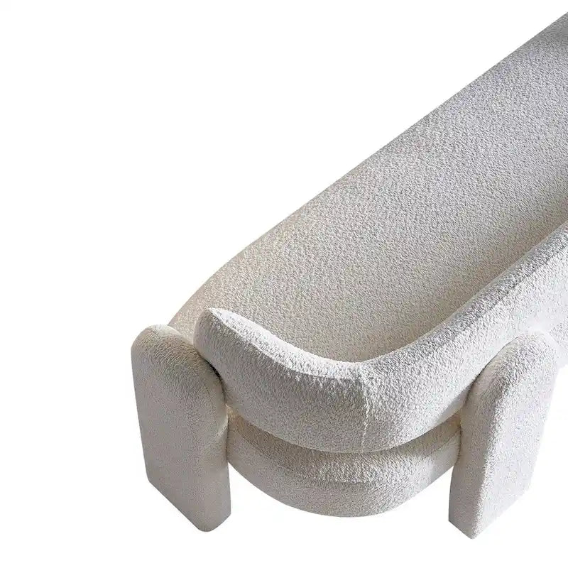 75.59  Wide Boucle Upholstery Modern Sofa for Living Room Beige