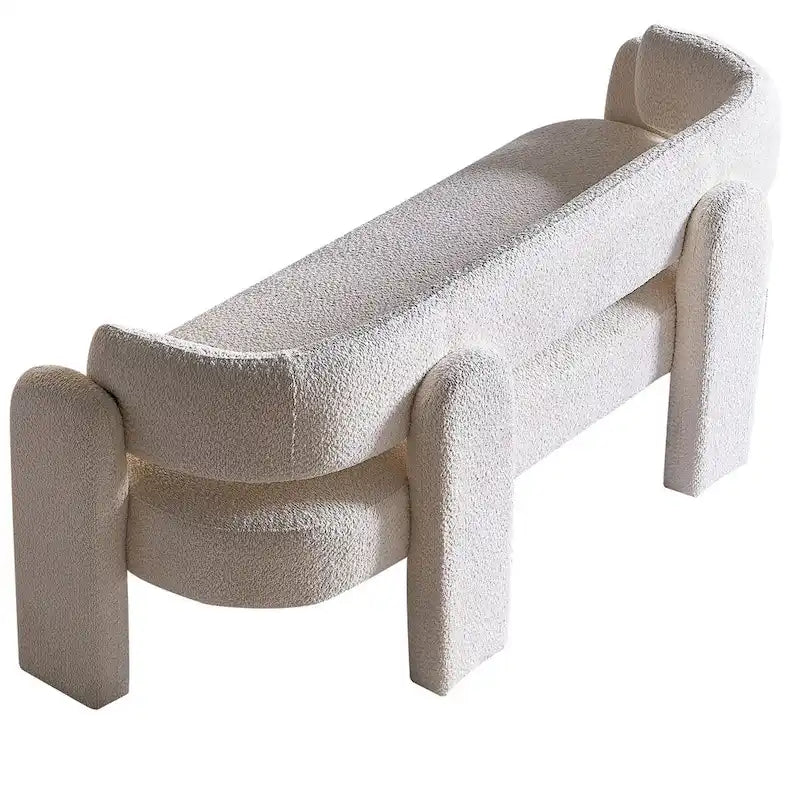 75.59  Wide Boucle Upholstery Modern Sofa for Living Room Beige