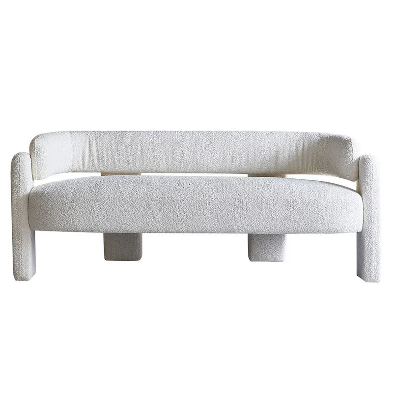 75.59  Wide Boucle Upholstery Modern Sofa for Living Room Beige