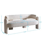 75.59  Wide Boucle Upholstery Modern Sofa for Living Room Beige
