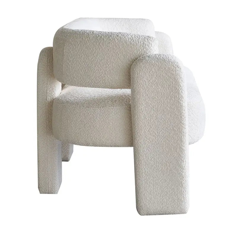 75.59  Wide Boucle Upholstery Modern Sofa for Living Room Beige