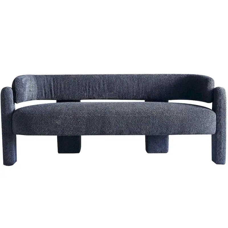 75.59  Wide Boucle Upholstery Modern Sofa for Living Room Beige