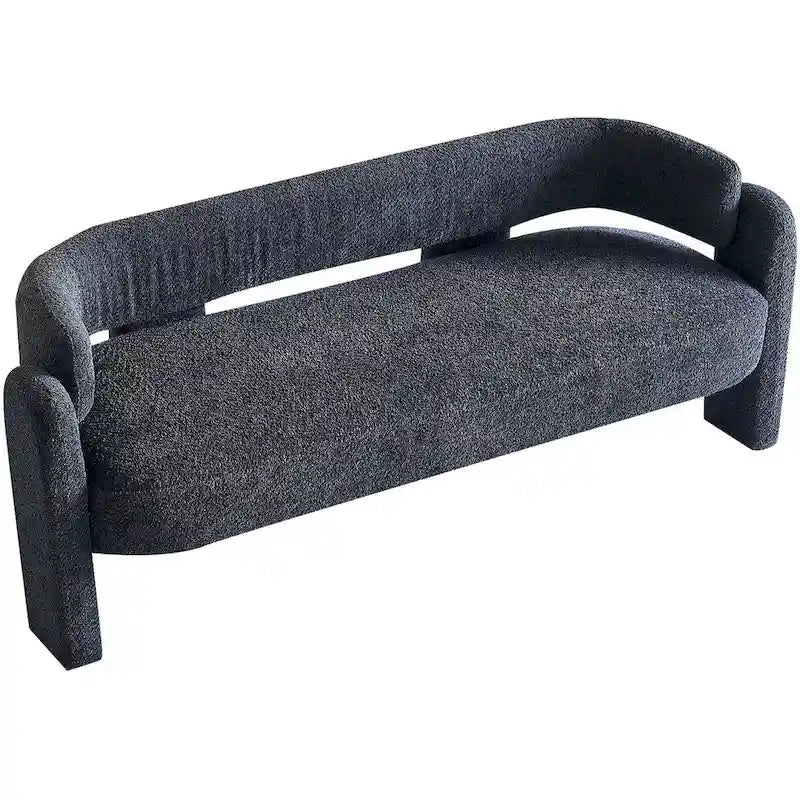 75.59  Wide Boucle Upholstery Modern Sofa for Living Room Beige