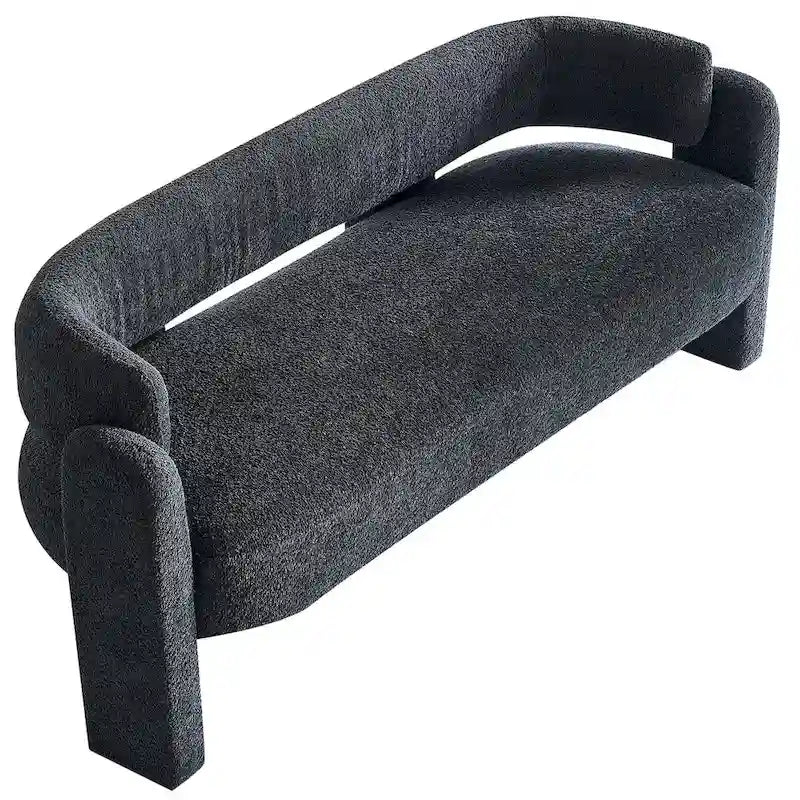 75.59  Wide Boucle Upholstery Modern Sofa for Living Room Beige