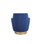 Velvet Swivel Barrel Chair, Swivel Accent Chairs Armchair, Reading Chairs, Round Barrel Chairs with Gold Stainless Steel Base