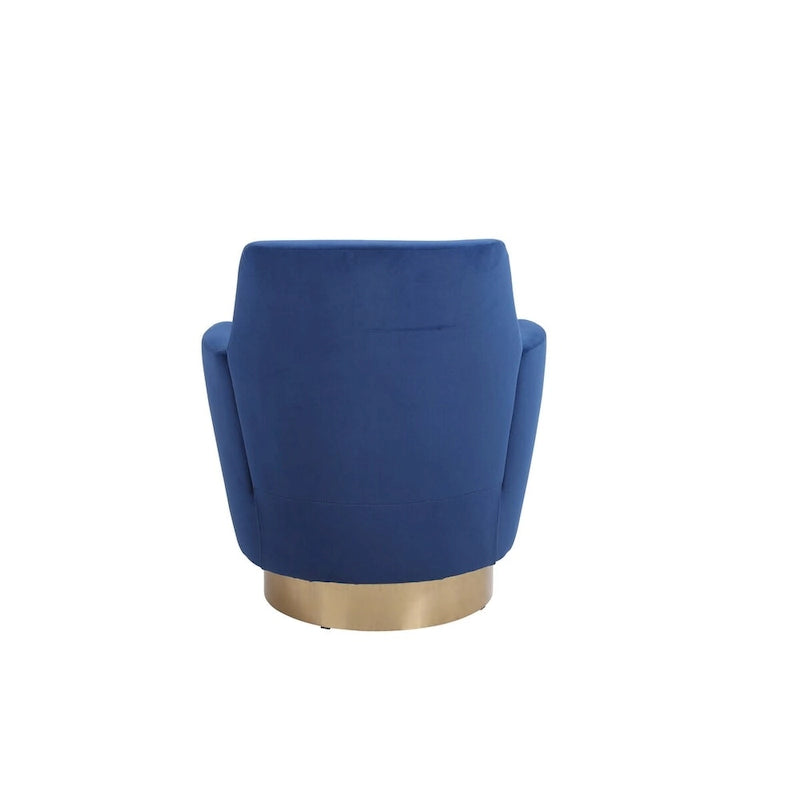 Velvet Swivel Barrel Chair, Swivel Accent Chairs Armchair, Reading Chairs, Round Barrel Chairs with Gold Stainless Steel Base