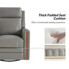 Jaime Modern Genuine Leather Rocking Swivel Power Recliner with Adjustable Headrest and Footrest by HULALA HOME