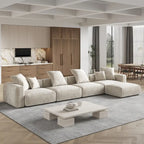 181 Oversized Corduroy Sectional Sofa Couch with Ottoman, L Shaped Convertible Couch Deep Seat Couches for Modern Living Room