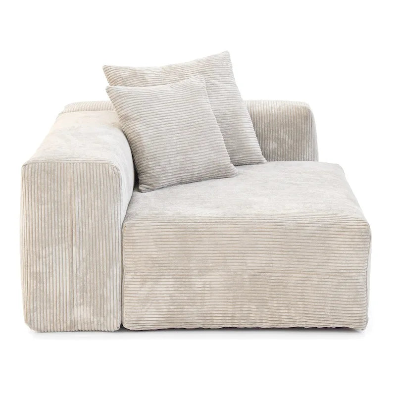 181 Oversized Corduroy Sectional Sofa Couch with Ottoman, L Shaped Convertible Couch Deep Seat Couches for Modern Living Room