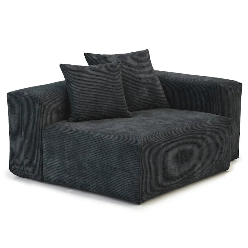 181 Oversized Corduroy Sectional Sofa Couch with Ottoman, L Shaped Convertible Couch Deep Seat Couches for Modern Living Room