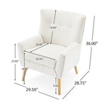 Almond Boucle Tufted Back Accent Chair by