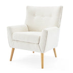 Almond Boucle Tufted Back Accent Chair by
