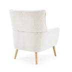 Almond Boucle Tufted Back Accent Chair by