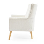 Almond Boucle Tufted Back Accent Chair by