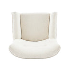 Almond Boucle Tufted Back Accent Chair by