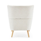 Almond Boucle Tufted Back Accent Chair by