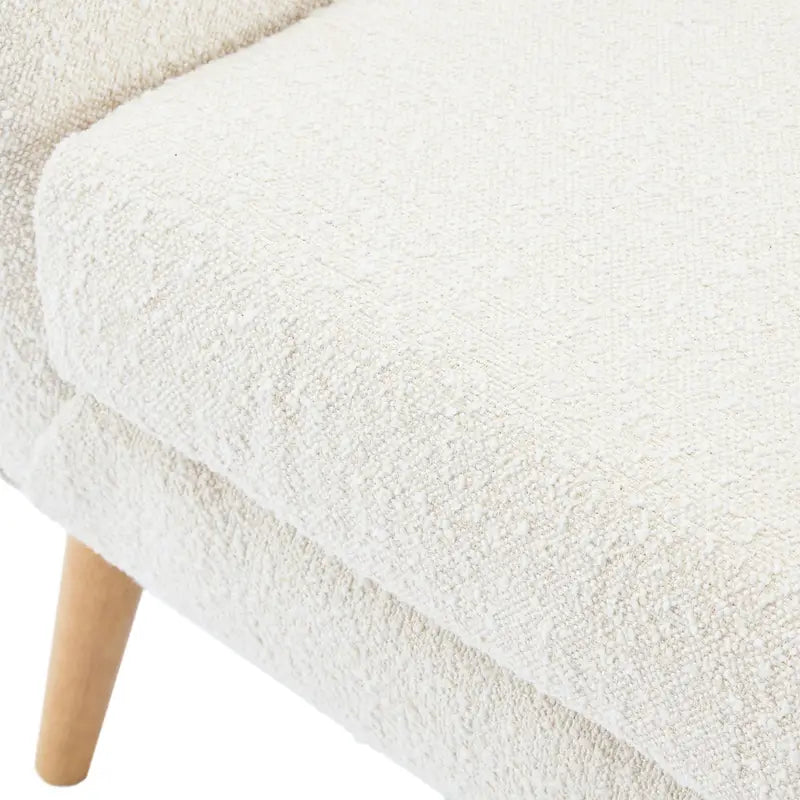 Almond Boucle Tufted Back Accent Chair by