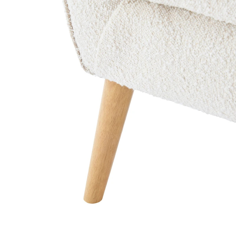 Almond Boucle Tufted Back Accent Chair by