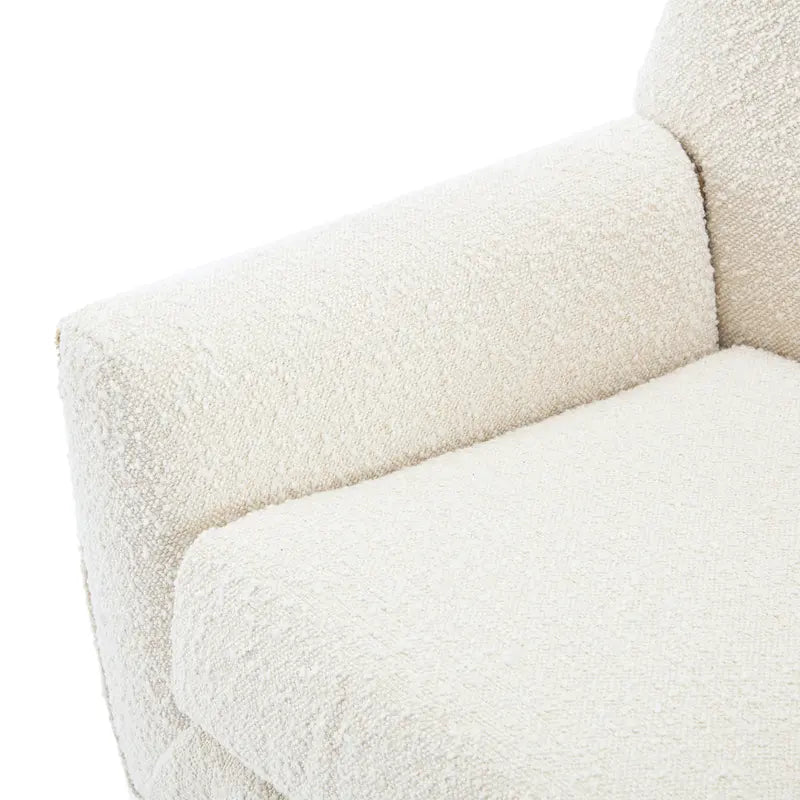 Almond Boucle Tufted Back Accent Chair by