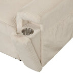 Upholstery Sleeper Sectional Sofa with Storage Bags and 2 Cup Holders on Arms