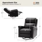 Tobias Traditional Swivel And Rocker Power Recliner Set of 2 by HULALA HOME