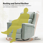 Tobias Traditional Swivel And Rocker Power Recliner Set of 2 by HULALA HOME