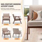 Mid-Century Modern Chair,Living Room Chair with Solid Wood Frame