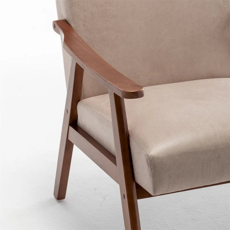 Mid-Century Modern Chair,Living Room Chair with Solid Wood Frame