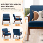 Mid-Century Modern Chair,Living Room Chair with Solid Wood Frame