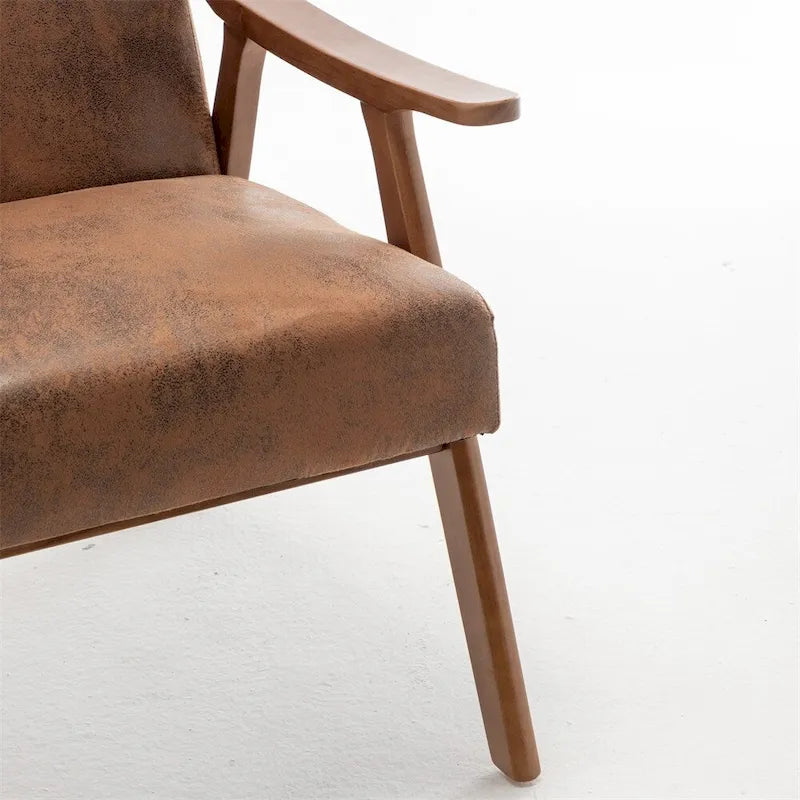 Mid-Century Modern Chair,Living Room Chair with Solid Wood Frame