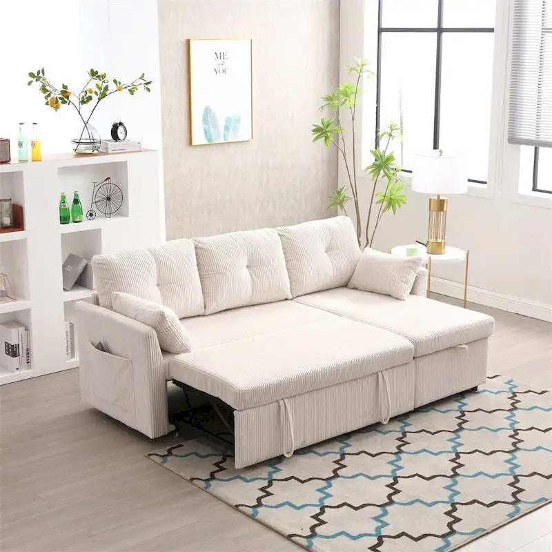 L Shaped Modular Sectional Sofa w/ Reversible Chaise and Storage Seat