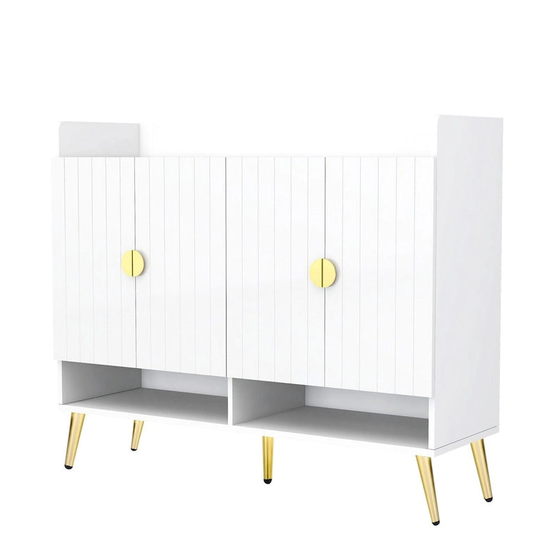 Shoe Cabinet with Doors, 11-Tier Shoe Storage Cabinet with Adjustable Shelves, Modern Wooden Shoes Shoe Storage Organizer